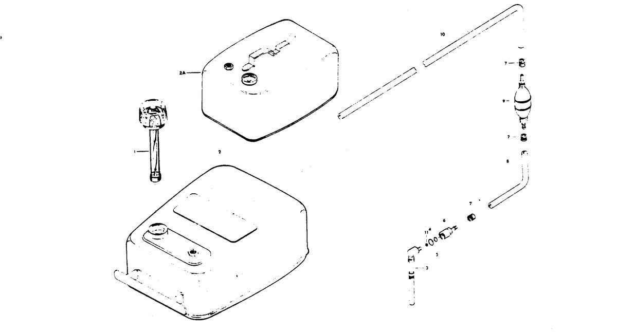 CHRYSLER 50 H.P. FUEL TANK AND LINE
