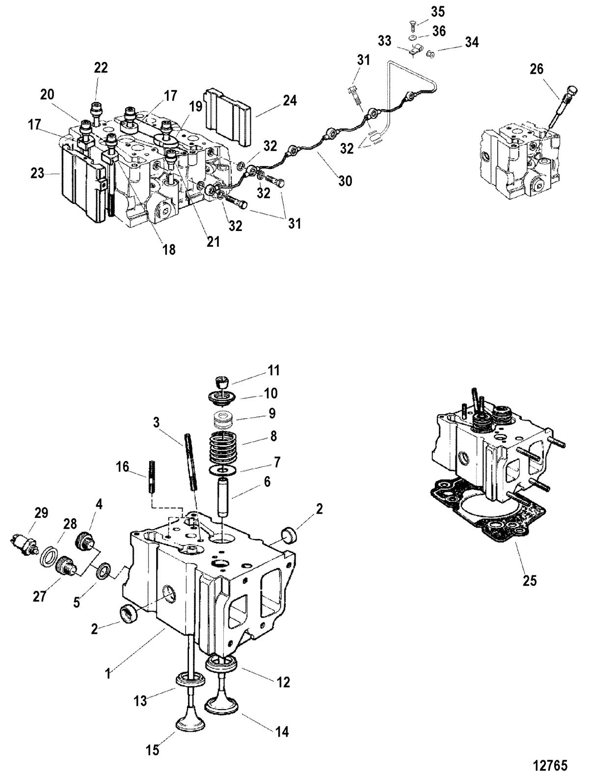 MERCRUISER D2.8L/165 D-TRONIC D4.2L/250 D-TRONIC DIESEL CYLINDER HEAD