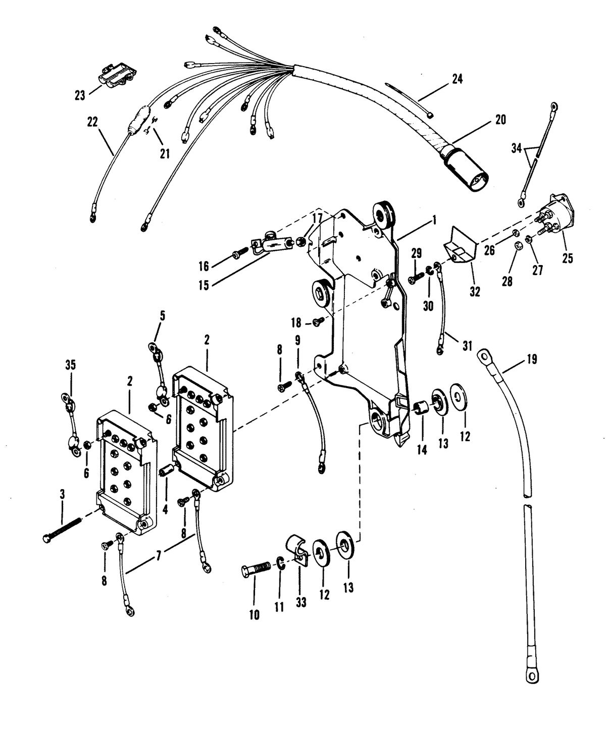 MARINER 175 SKI (EFI) (V-6) WIRING HARNESS / STARTER SOLENOID