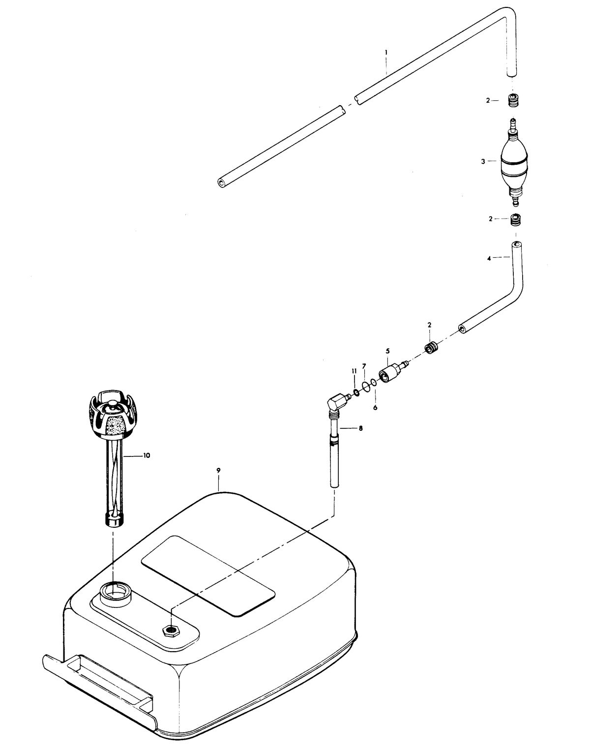 CHRYSLER 55 H.P. FUEL TANK AND LINE