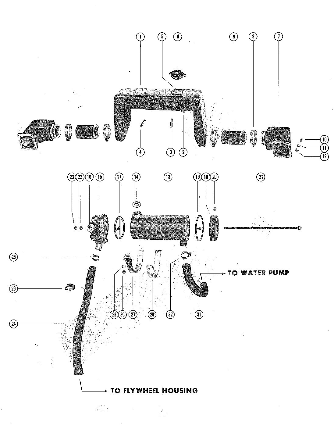 MERCRUISER 390 ENGINE HEAT EXCHANGER AND RESERVOIR