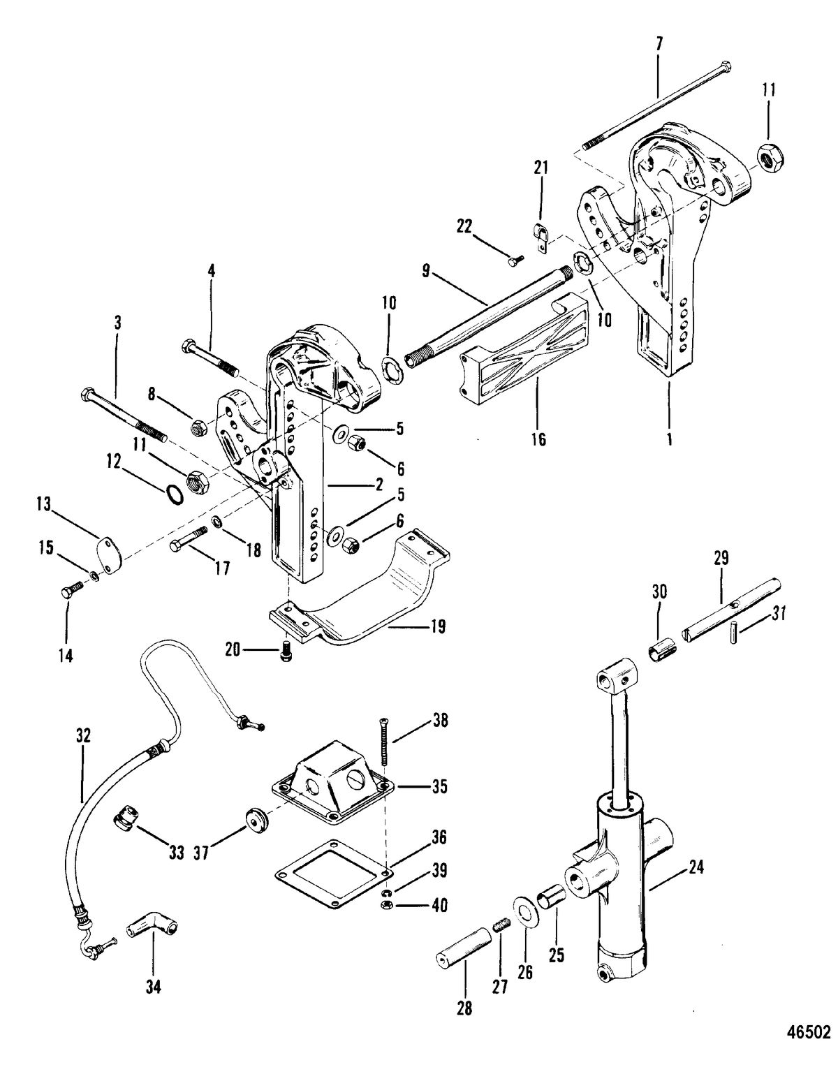 MERCURY 3.4 LITRE TRANSOM BRACKETS