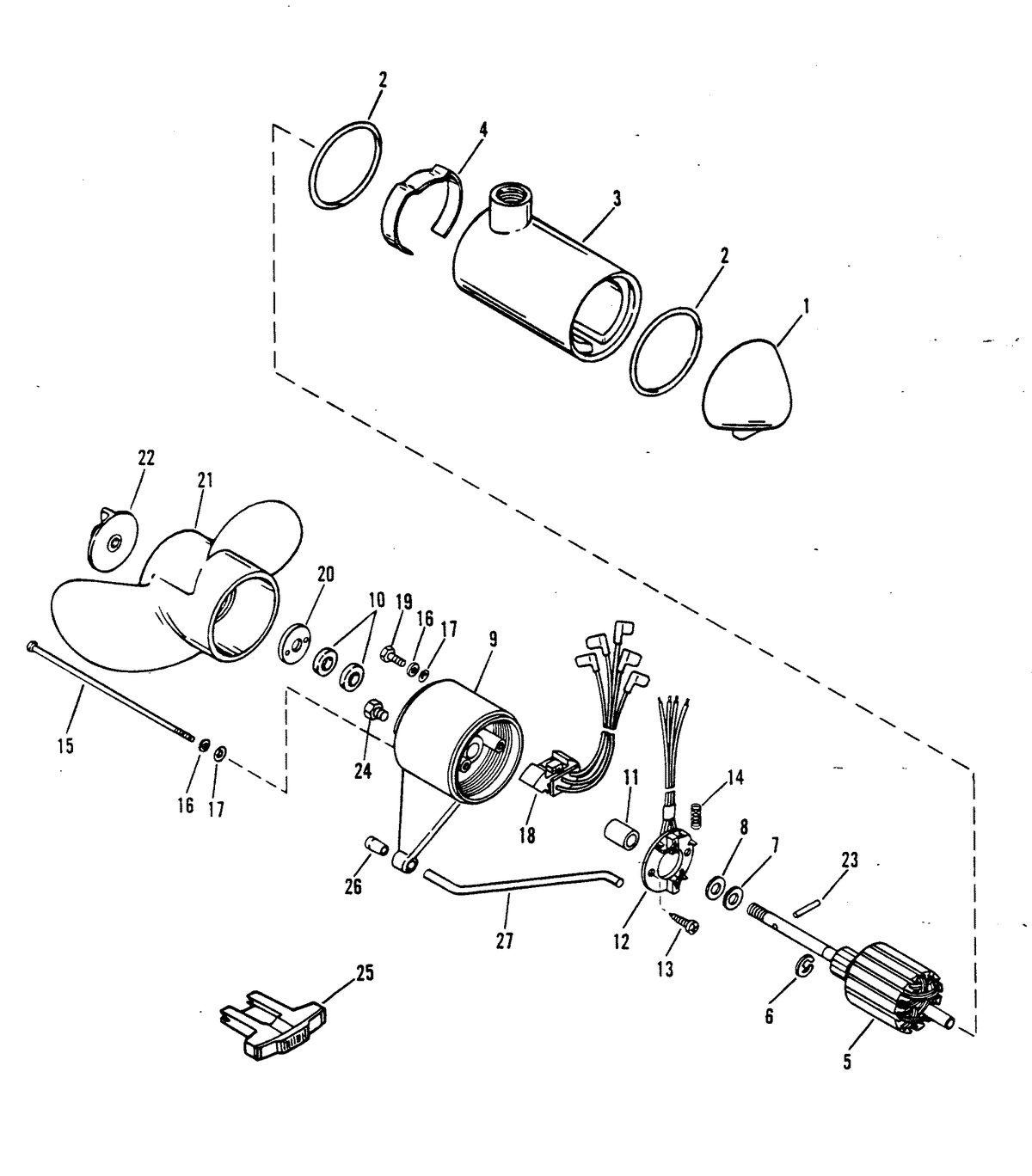 TROLLING MOTOR THRUSTER TROLLING MOTORS ELECTRIC MOTOR (BRUSH ASSEMBLY)