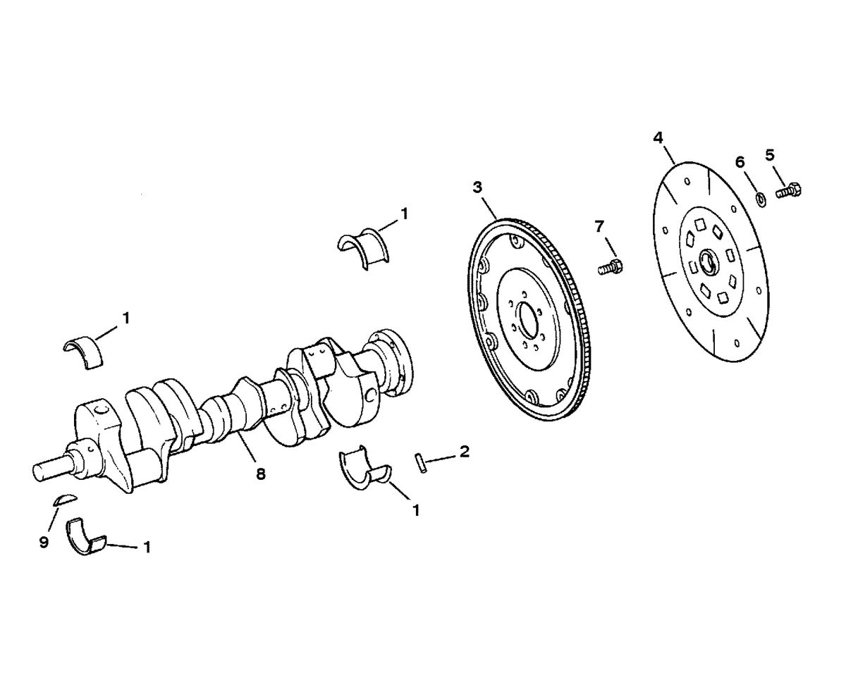 MERCRUISER MIE 5.7L INBOARD CRANKSHAFT AND FLYWHEEL