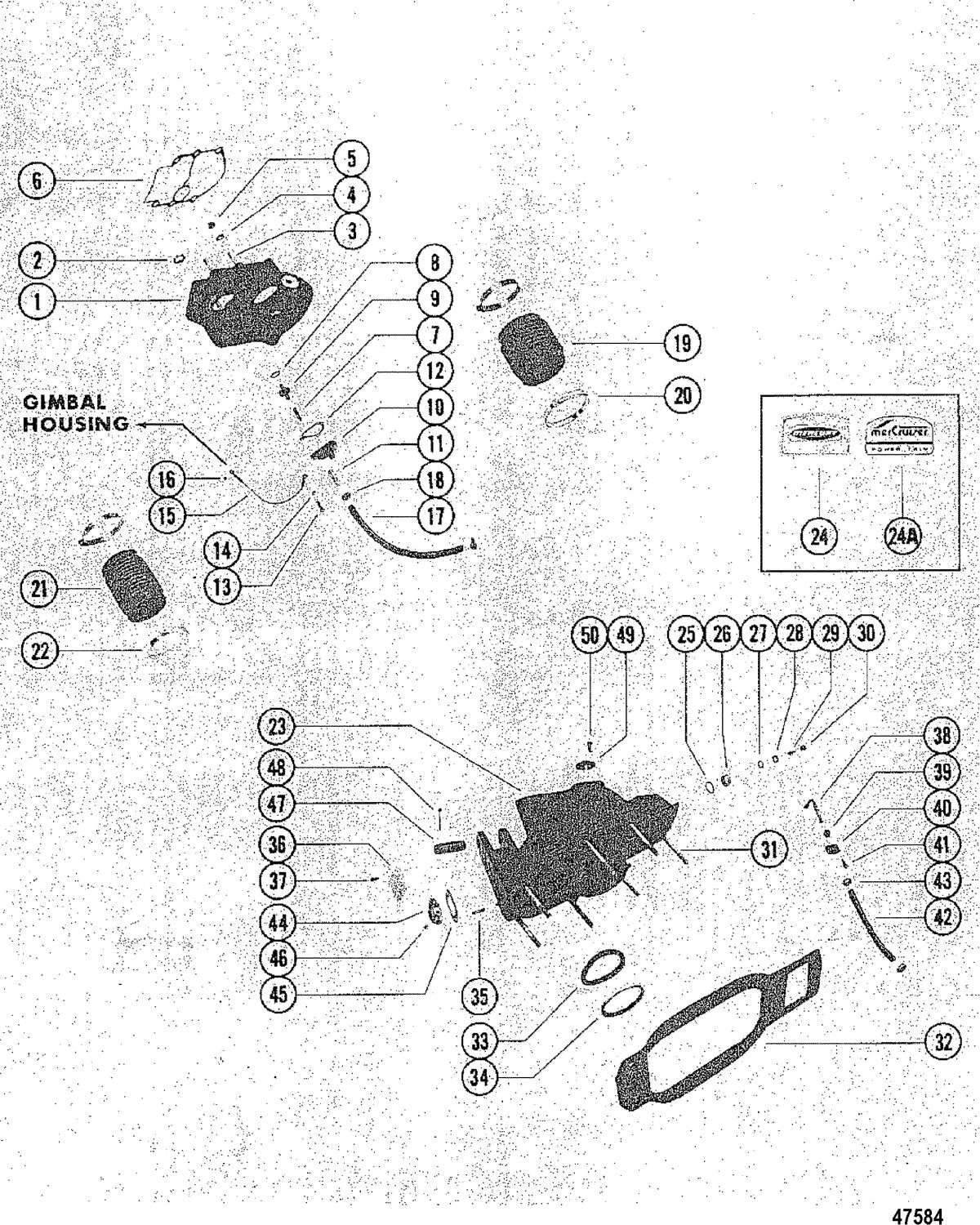 MERCRUISER 255/280 TRS GIMBAL HOUSING AND BELL HOUSING
