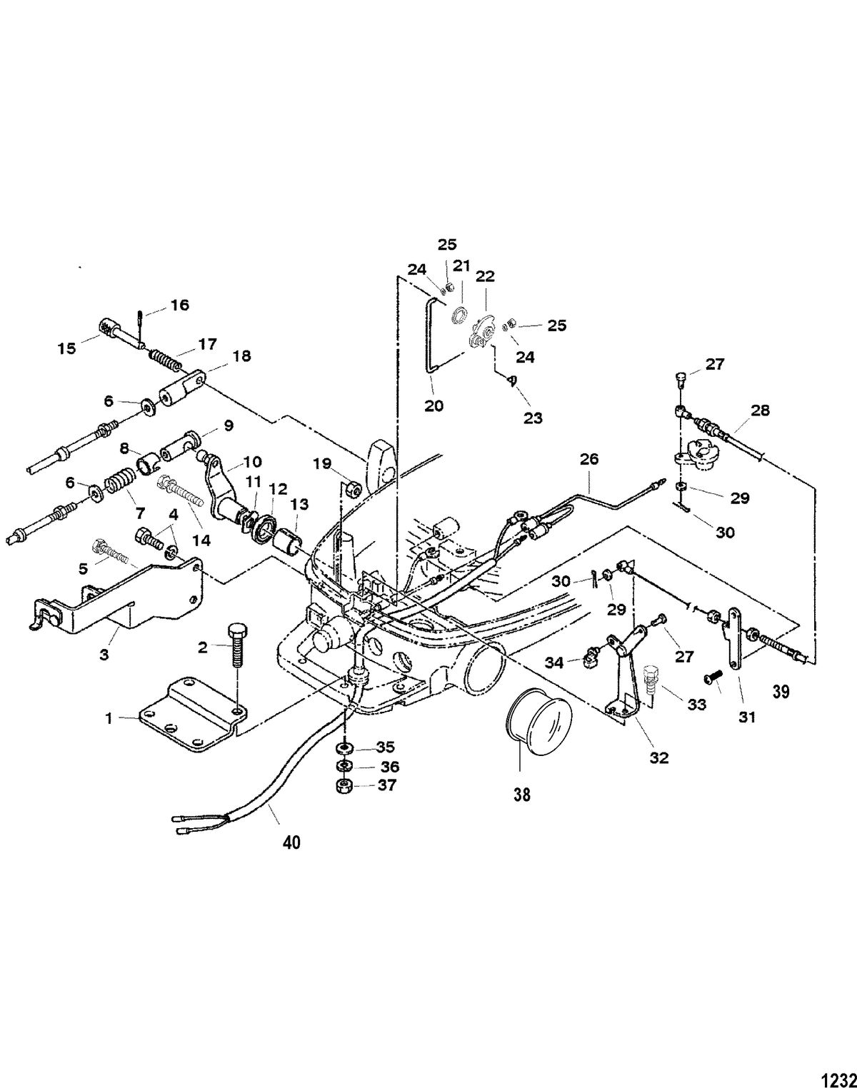 MERCURY/MARINER 4/5/6 4-STROKE Remote Control Attaching Kit
