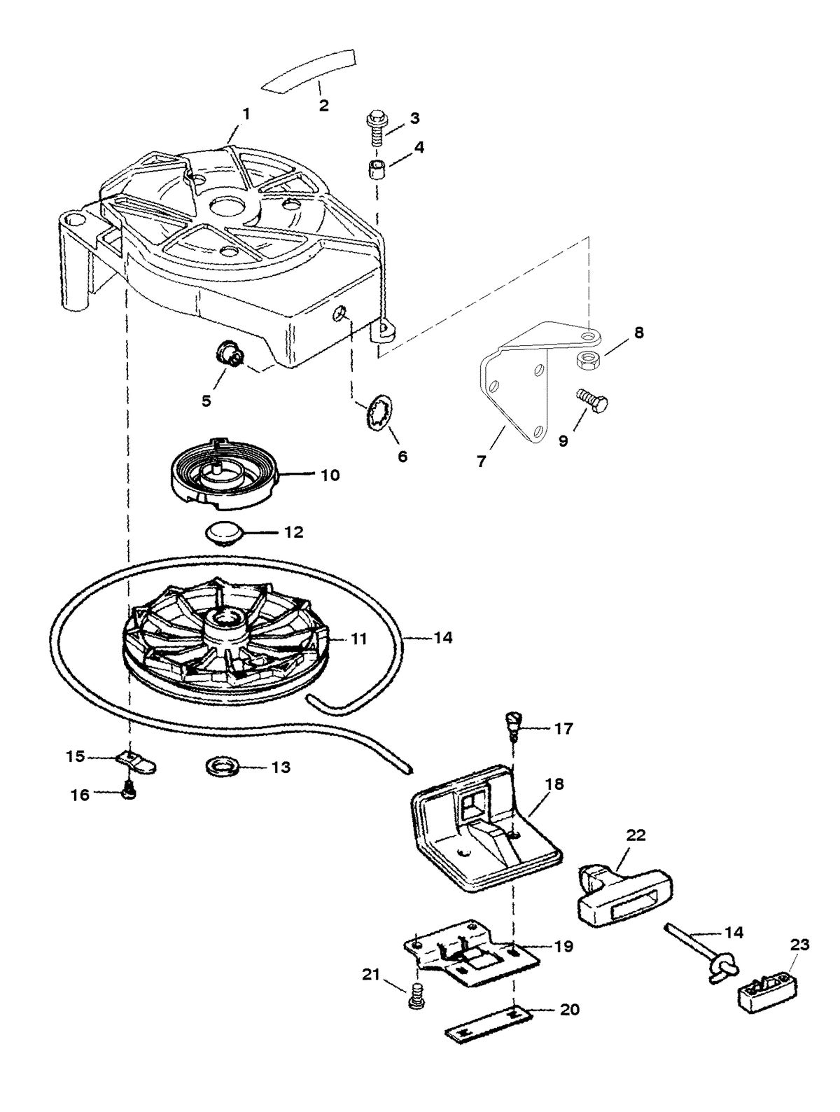 FORCE FORCE 25 H.P. STARTER REWIND COMPONENTS