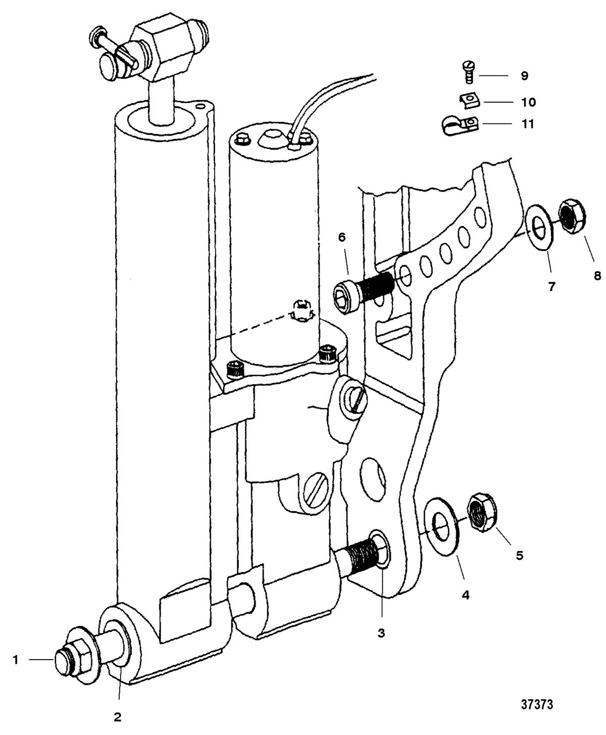 MERCURY/MARINER 30/40 H.P. POWER TRIM MOUNTING
