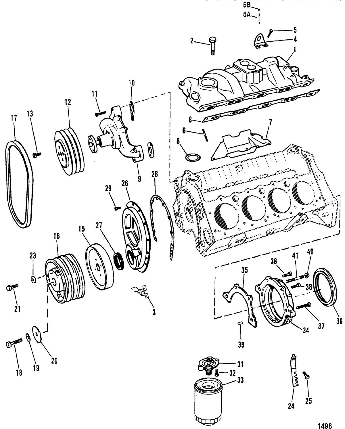 MERCRUISER 200/5.0L/LX 260/5.7L 350 MAG ALPHA/BRAVO INTAKE MANIFOLD AND FRONT COVER(DESIGN II)
