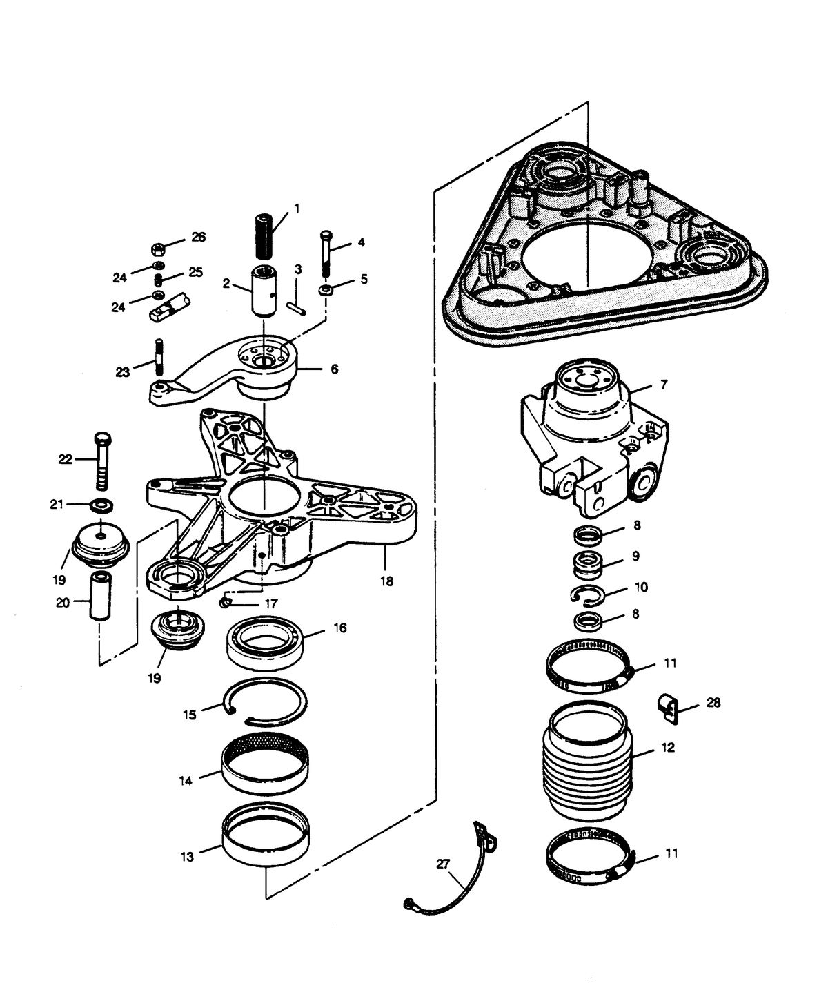 FORCE FORCE 1989 85 H.P. L-DRIVE MOUNT AND STEERING YOKE