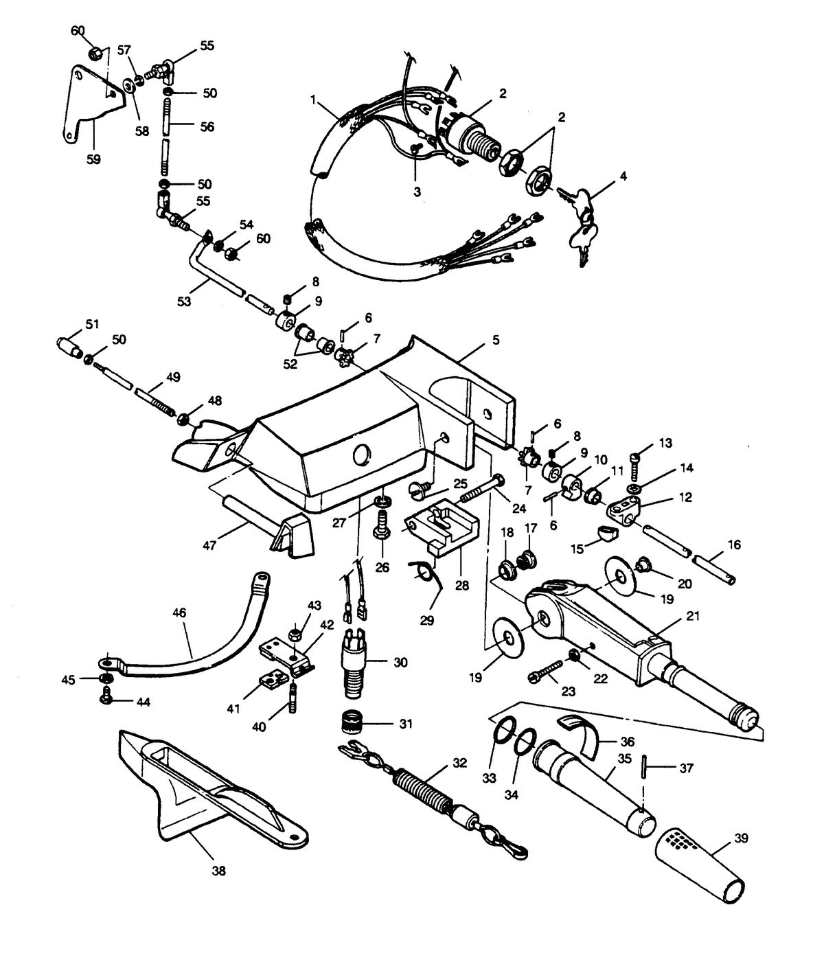 FORCE FORCE 1990 35 H.P. "B" MODELS 5H246 TILLER HANDLE KIT