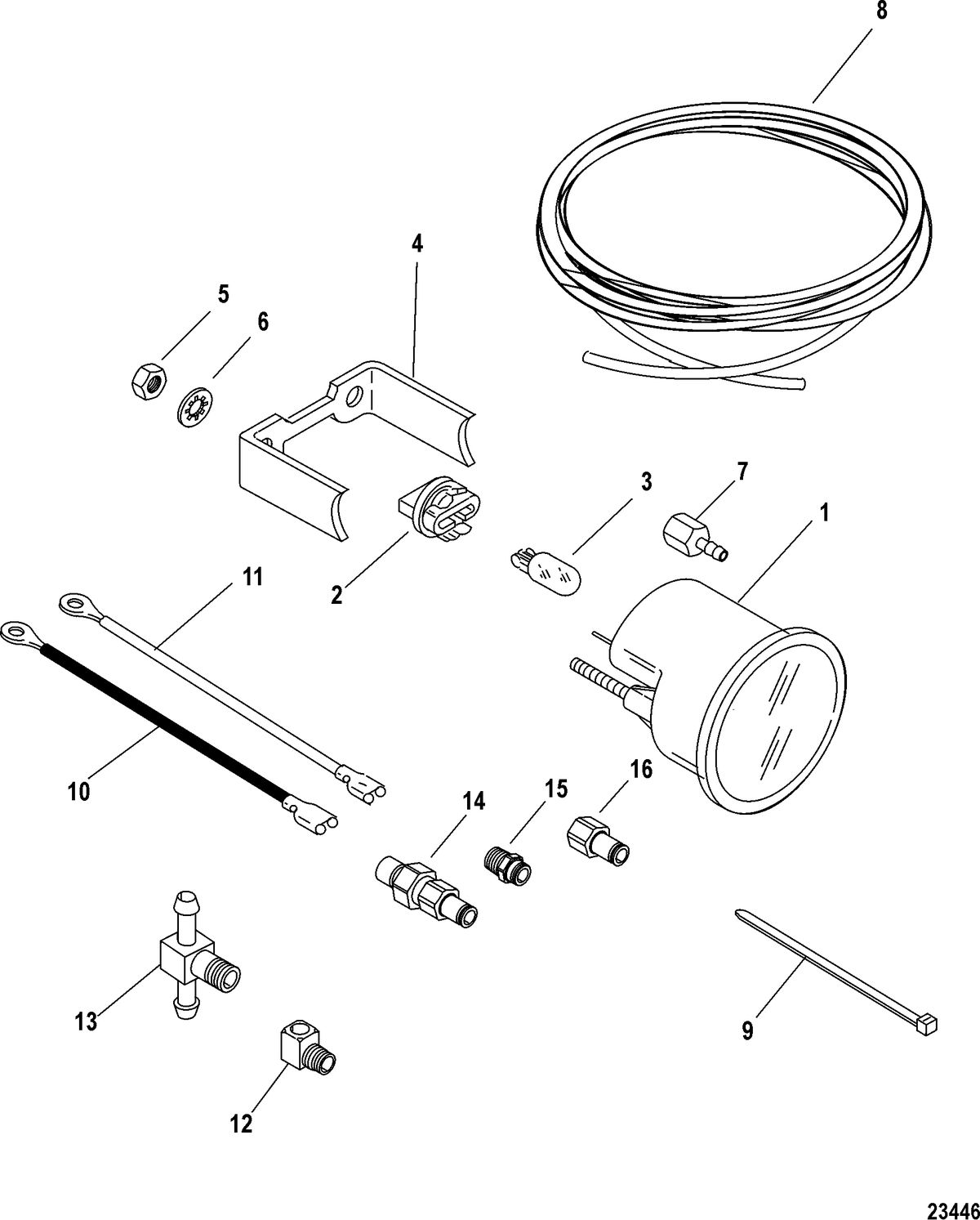 ACCESSORIES INSTRUMENTATION-GAUGES AND COMPONENTS Gauge and Mounting Hardware, Water Pressure(2-40 PSI)