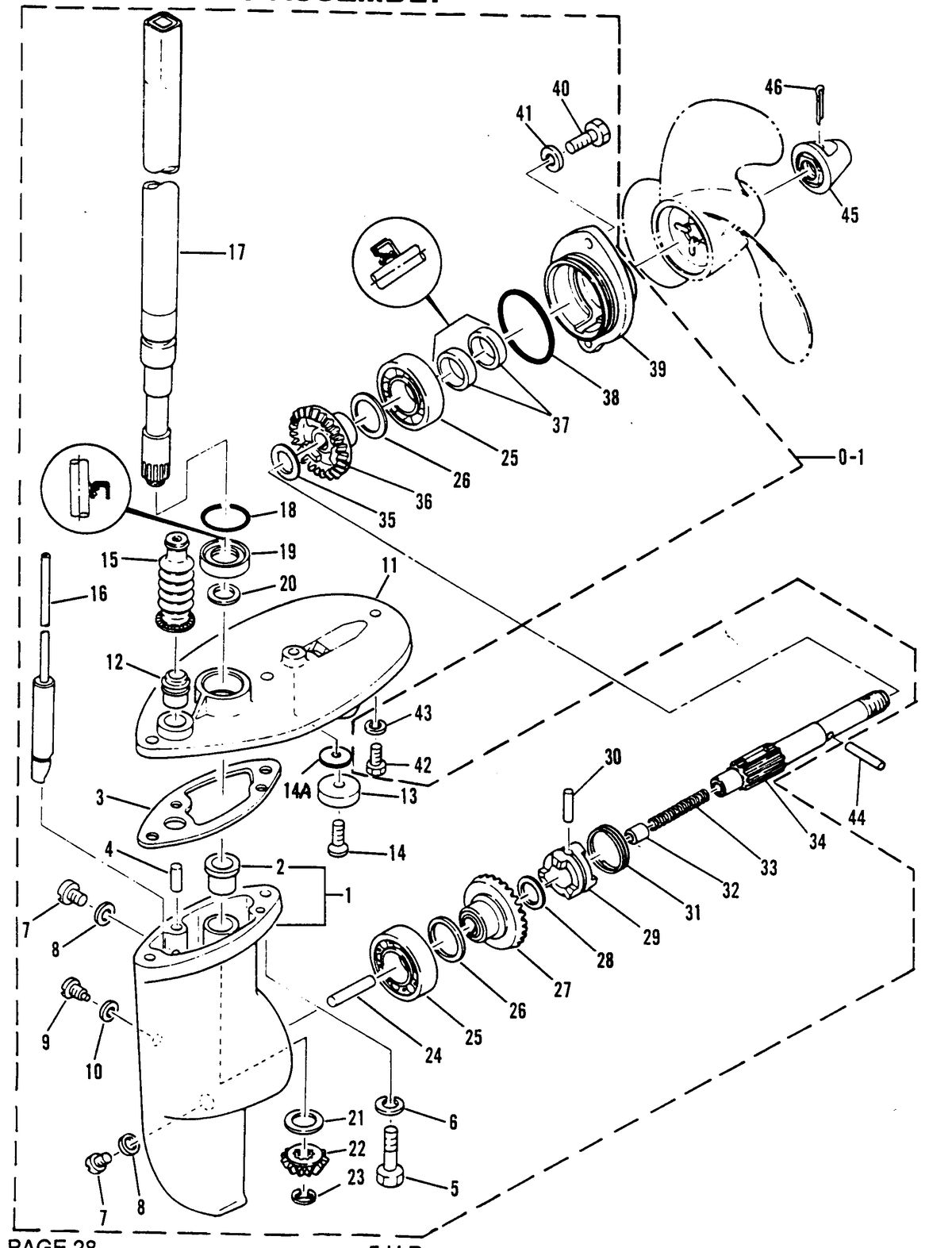 MARINER 5 H.P. GEARHOUSING ASSEMBLY(CONT)