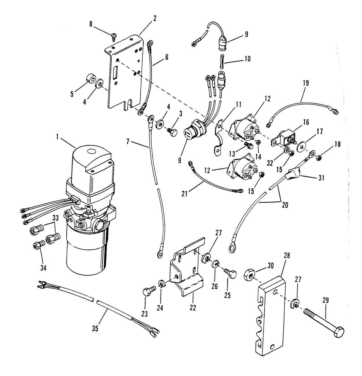 RACE OUTBOARD 2.5 L (CARB) HYDRAULIC PUMP AND MOUNTING BRACKETS