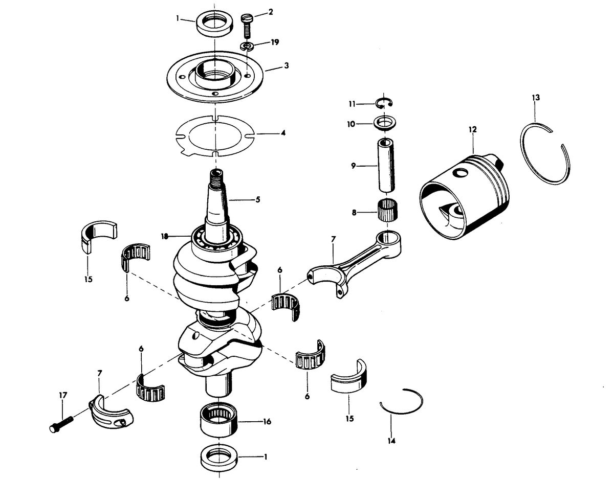 CHRYSLER 45 H.P CRANKSHAFT AND PISTON GROUP