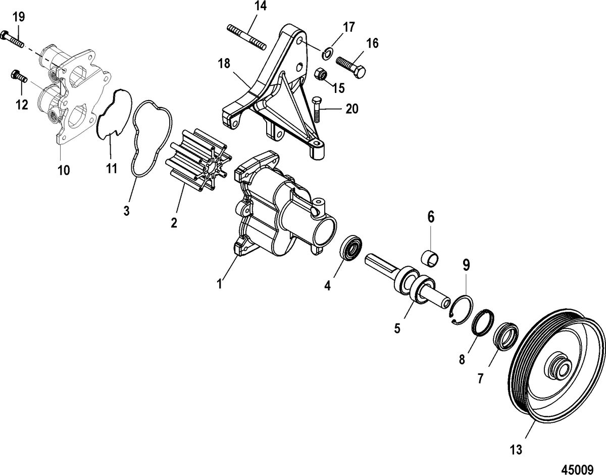 MERCRUISER 383 STROKER SCORPION Sea Water Pump Assembly