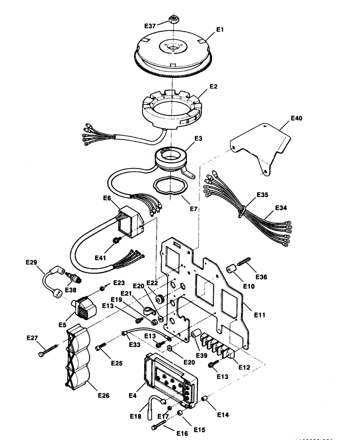 FORCE FORCE 1991 90 H.P. "D" MODEL L-DRIVE IGNITION COMPONENTS