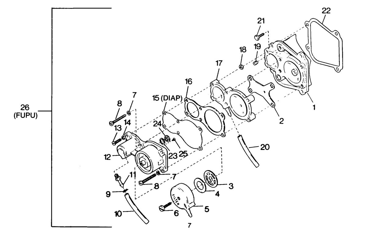 FORCE FORCE 1987 50 H.P. "C" MODELS FUEL PUMP