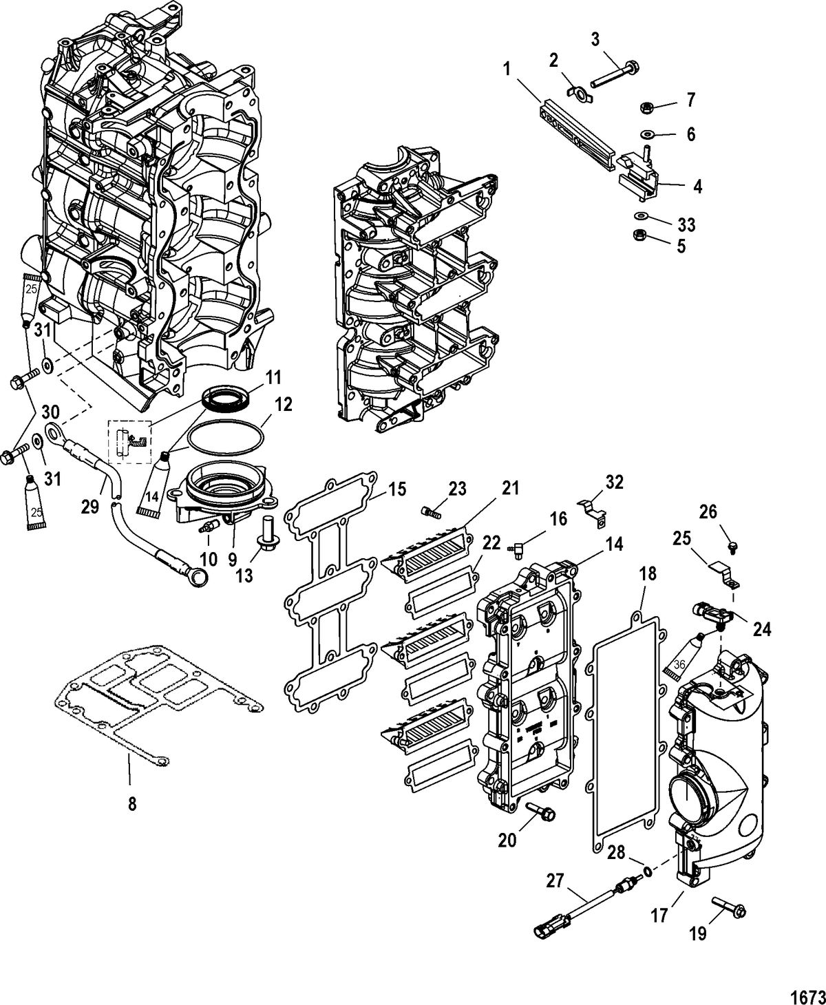 MERCURY/MARINER 75/90/115 DFI 1.5L (3 CYLINDER) Reed Block