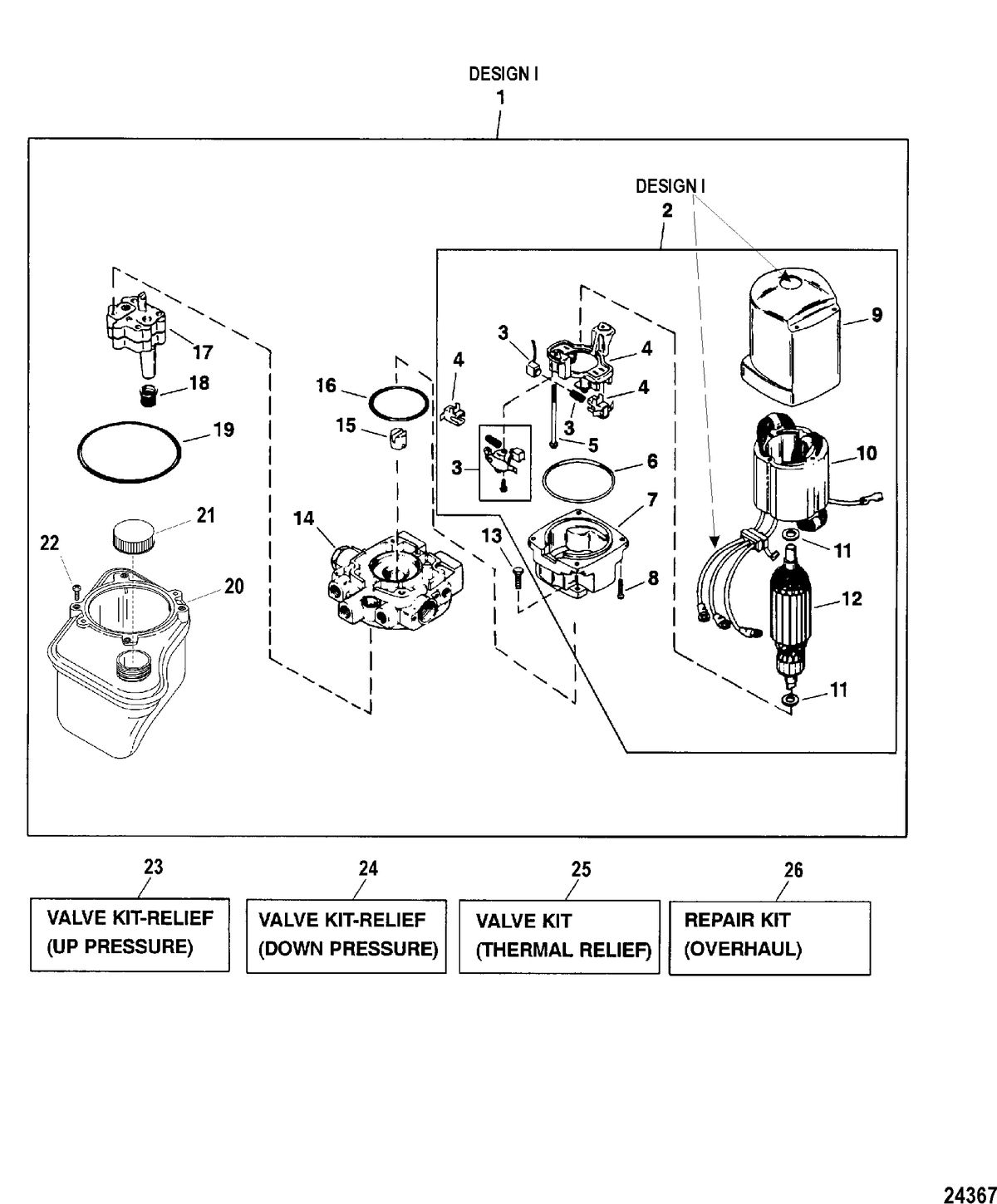 RACE STERNDRIVE 500 BULLDOG Pump/Motor Assembly(Design I - 14336A20)