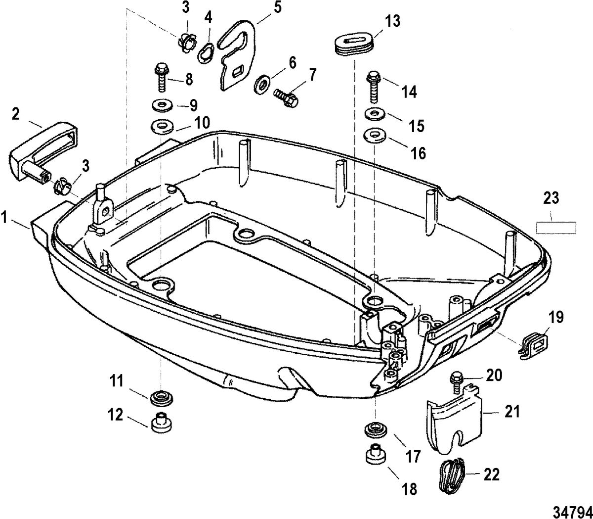 MERCURY/MARINER 8 BODENSEE 4-STROKE Bottom Cowl