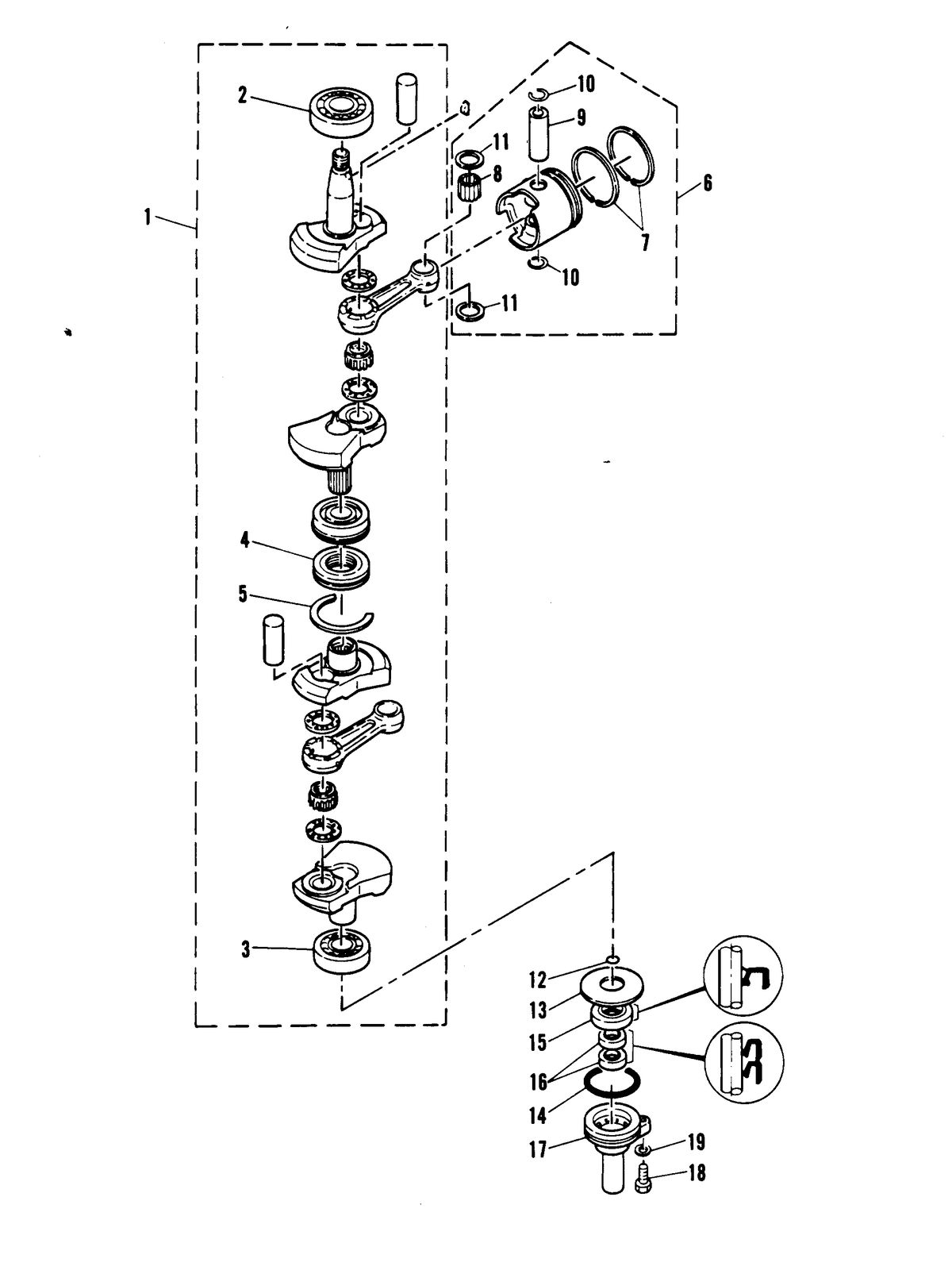 MARINER 30 H.P. W/MARATHON CRANKSHAFT AND PISTON