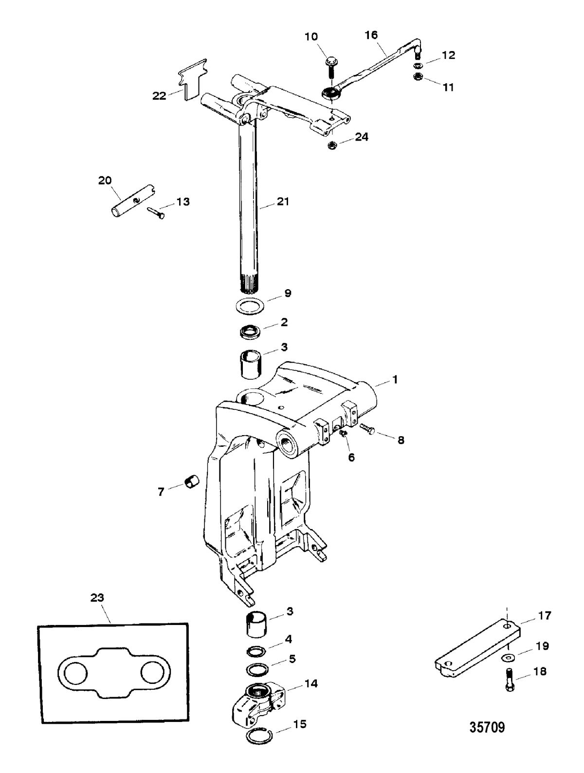 FORCE FORCE 75/90 Swivel Bracket and Steering Arm