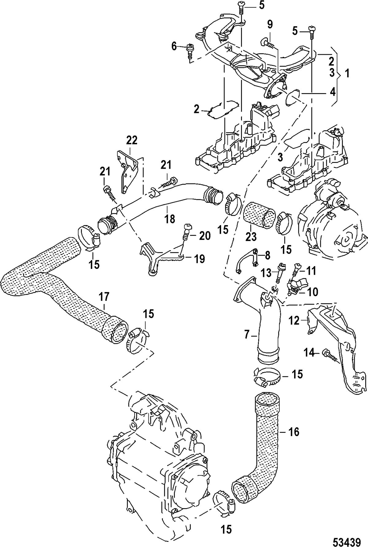 MERCRUISER VW TDI 3.0L CHARGE AIR TUBE