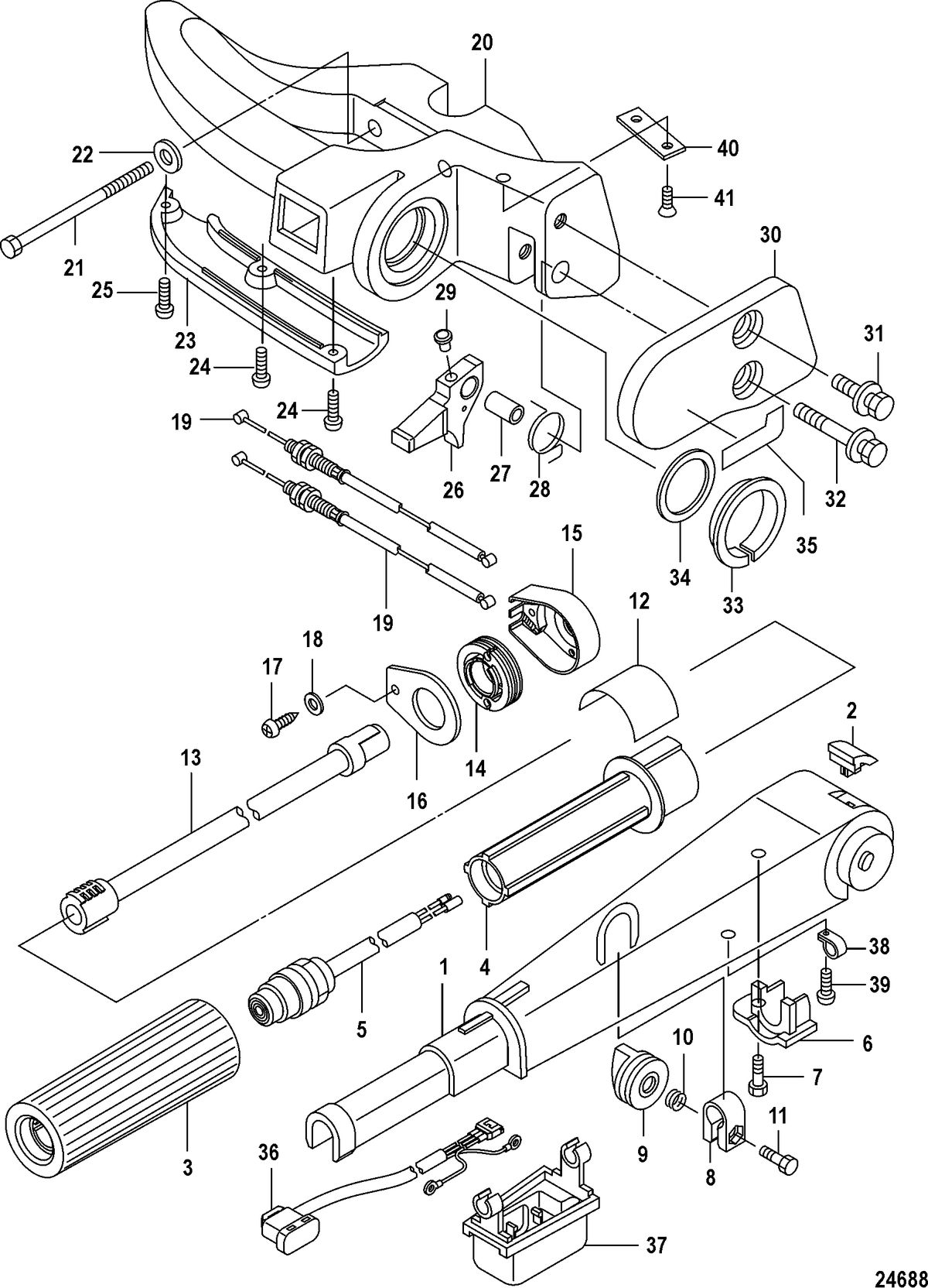 MERCURY/MARINER 8/9.9 (209CC) 4-STROKE Tiller Handle