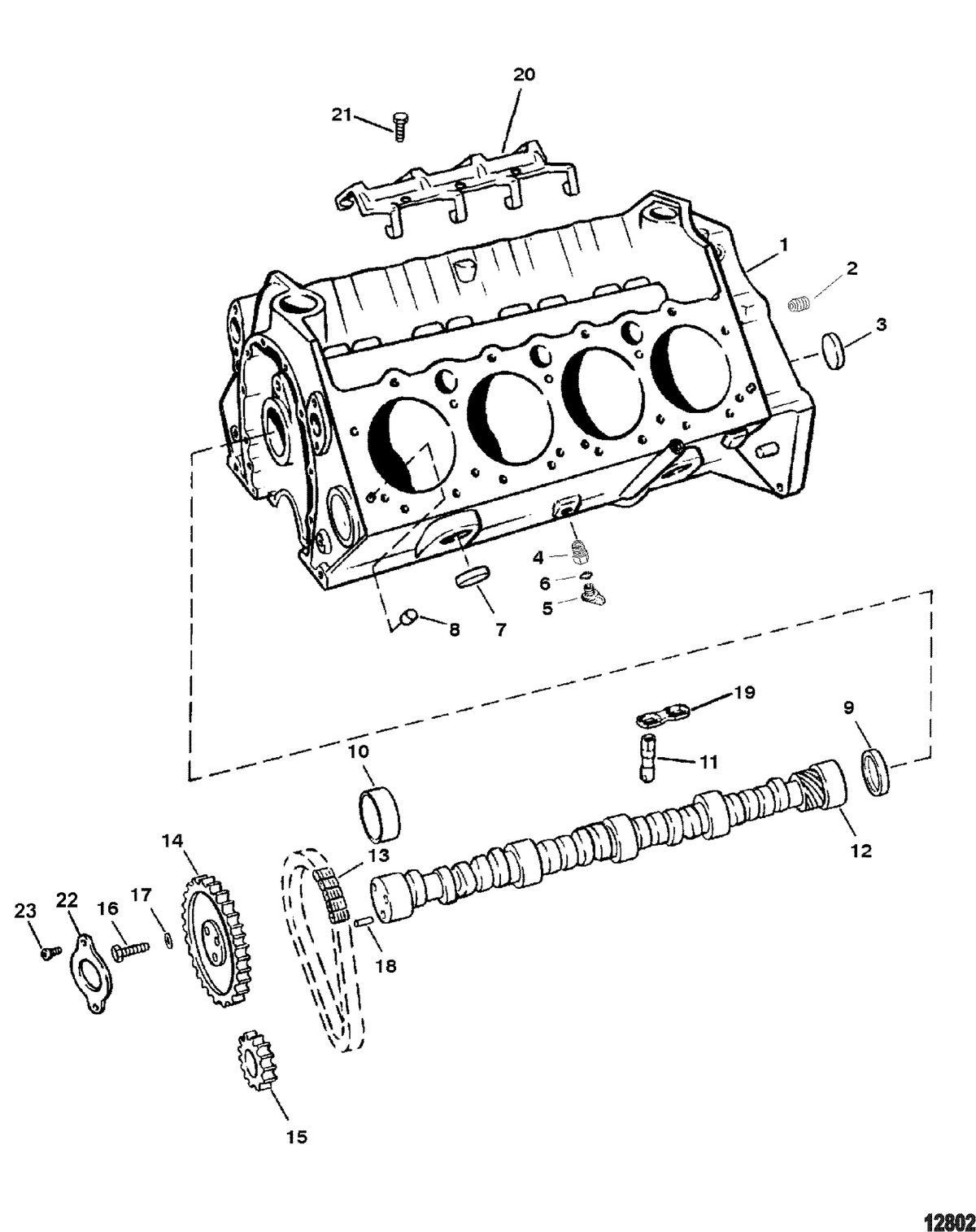 MERCRUISER MX 6.2L MPI BRAVO ENGINE Cylinder Block And Camshaft