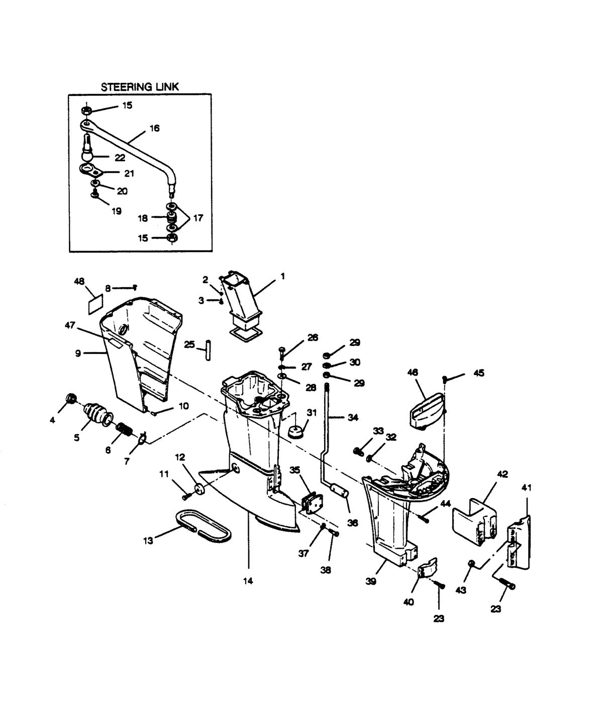 FORCE FORCE 1989 125 H.P. "B" MODELS MOTOR LEG