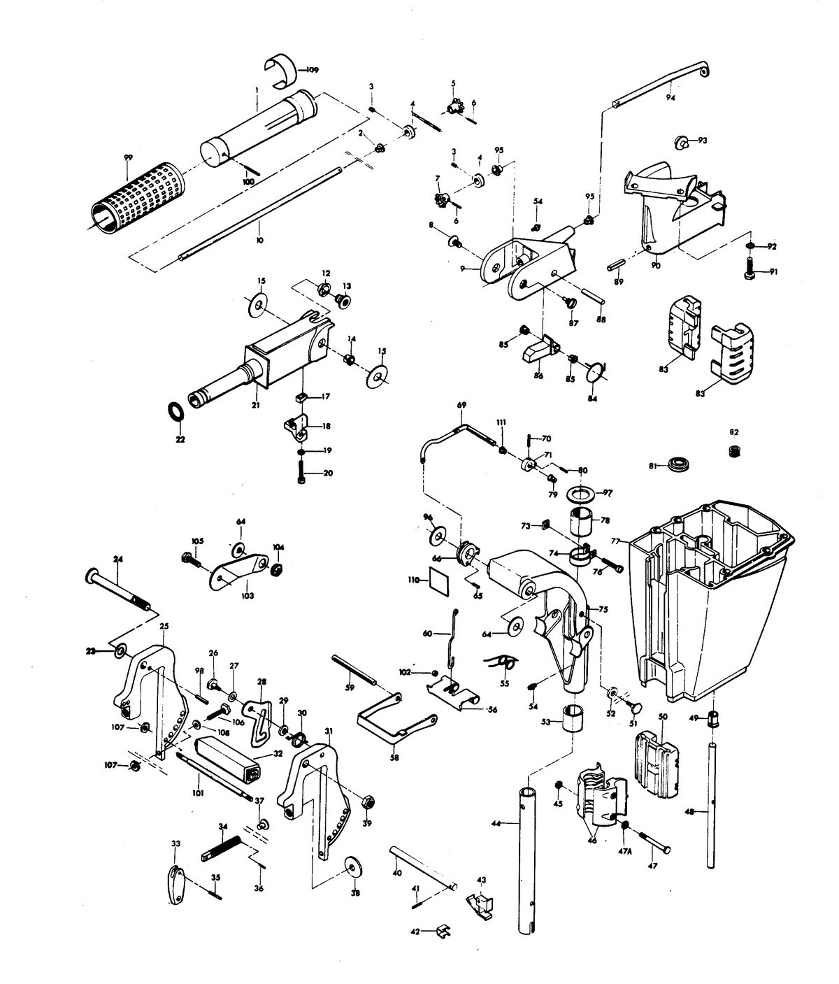 CHRYSLER 9.9 H.P. S91LOR MOTOR LEG
