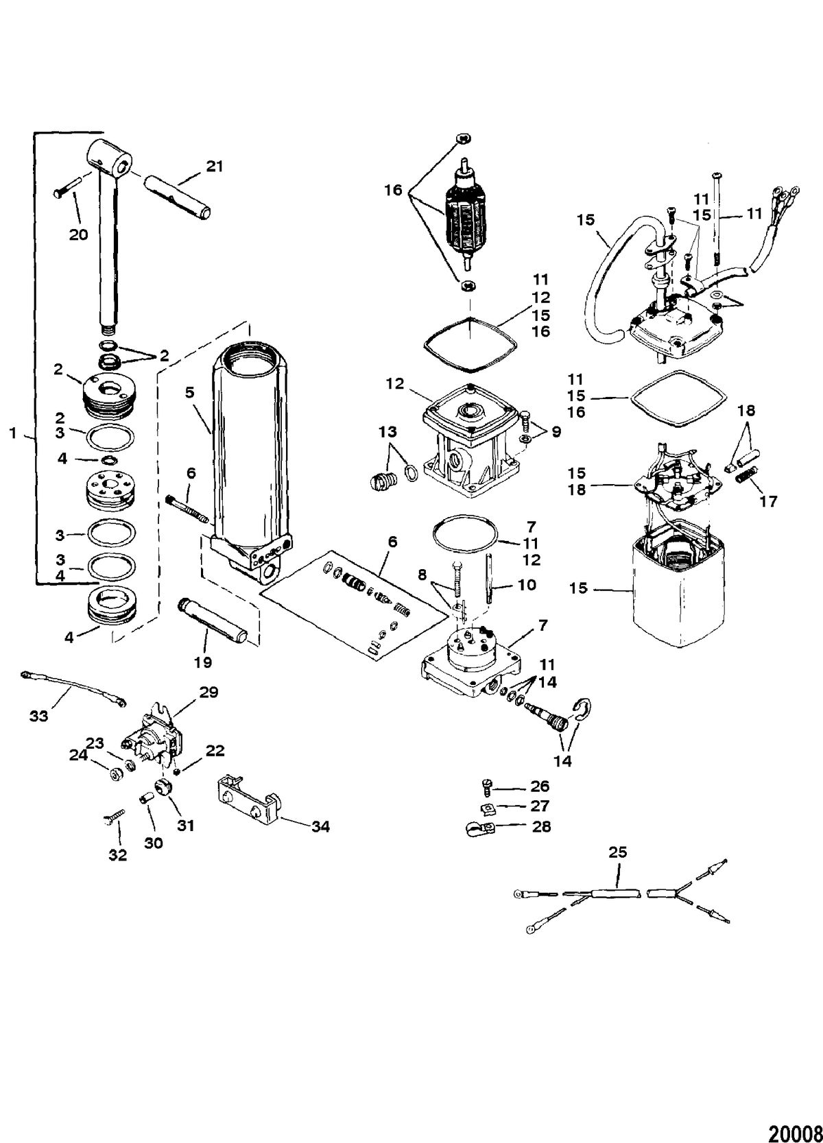 FORCE FORCE 90 H.P. Power Trim Components(Design I)