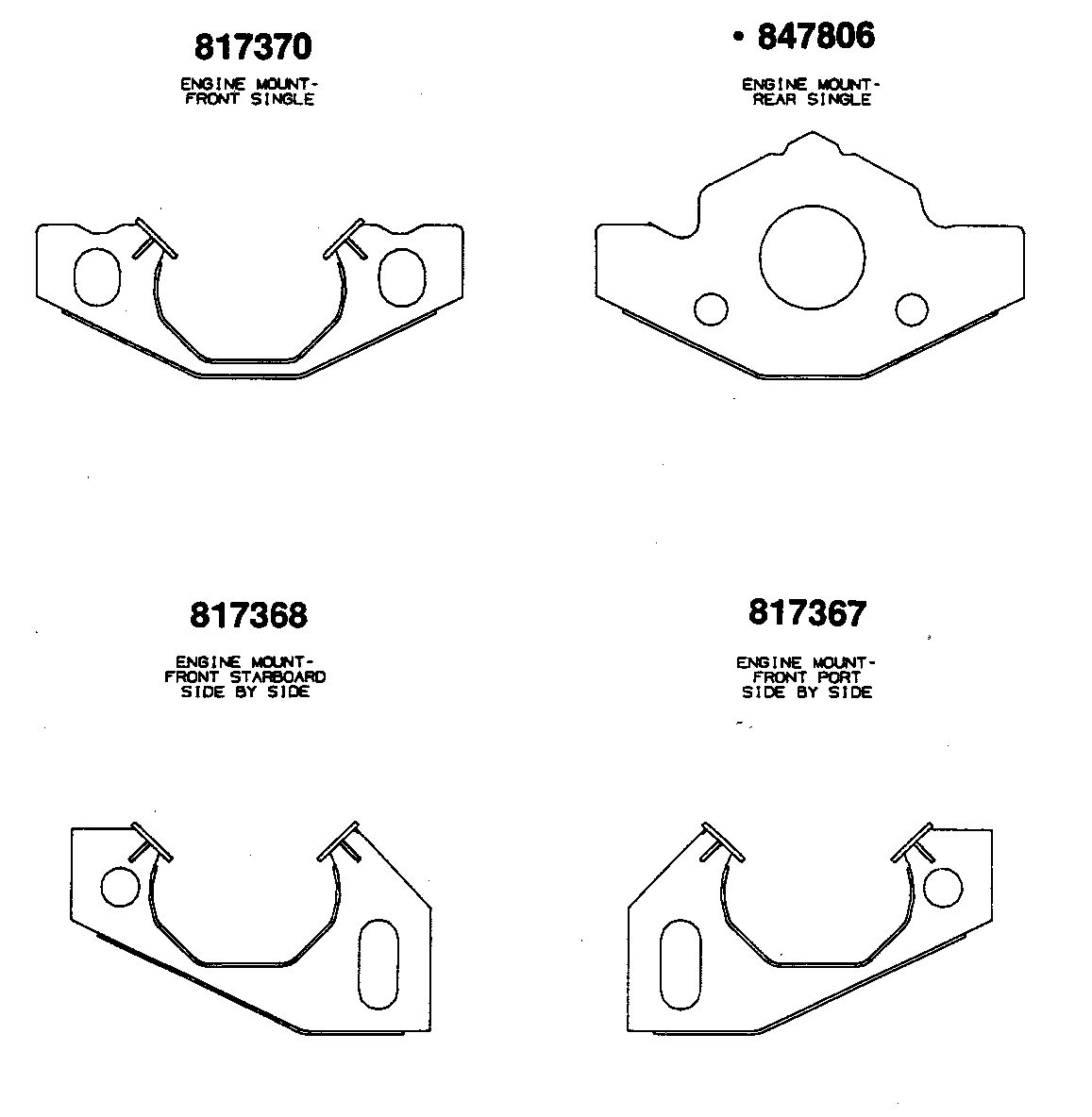 MERCRUISER 465 H.P. ENGINE MOUNT PLATES (SINGLE)