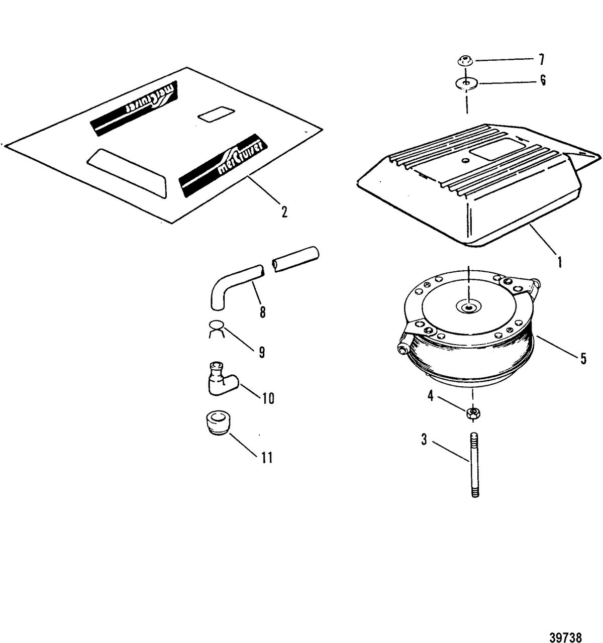 MERCRUISER 7.4L BRAVO FLAME ARRESTOR(NEW DESIGN)