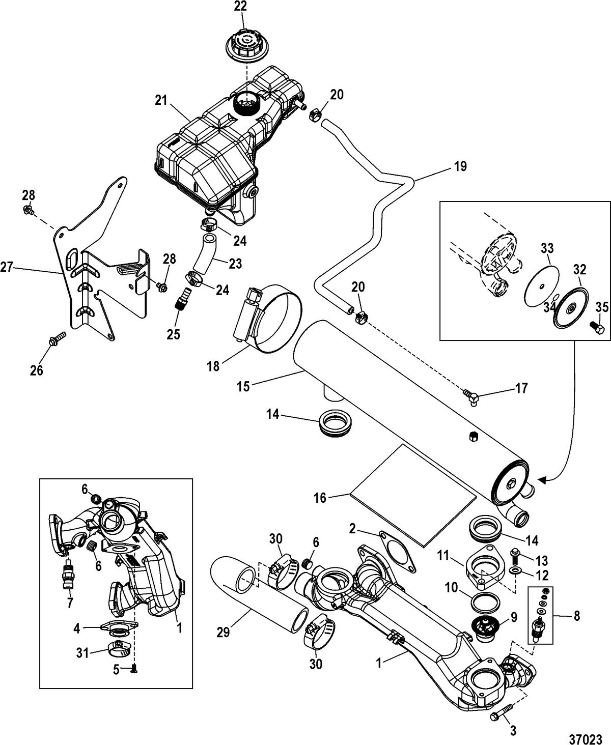 MERCRUISER 8.1L PLUS SERIES Cooling System, Fresh Water Components