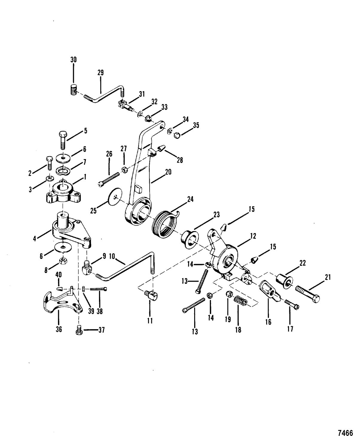 MERCURY/MARINER 45 HP Throttle Control Linkage