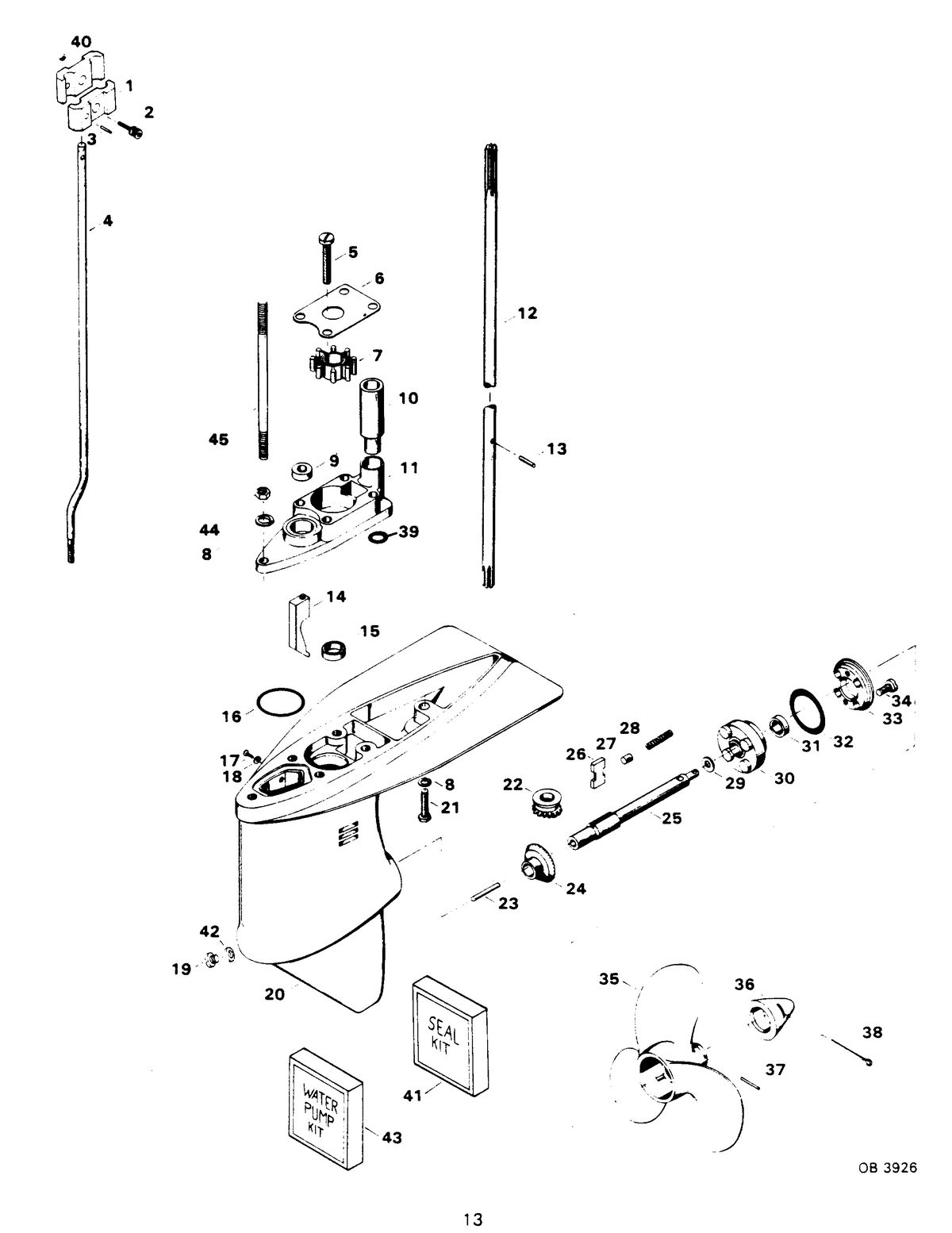 FORCE 4 H.P. GEAR HOUSING