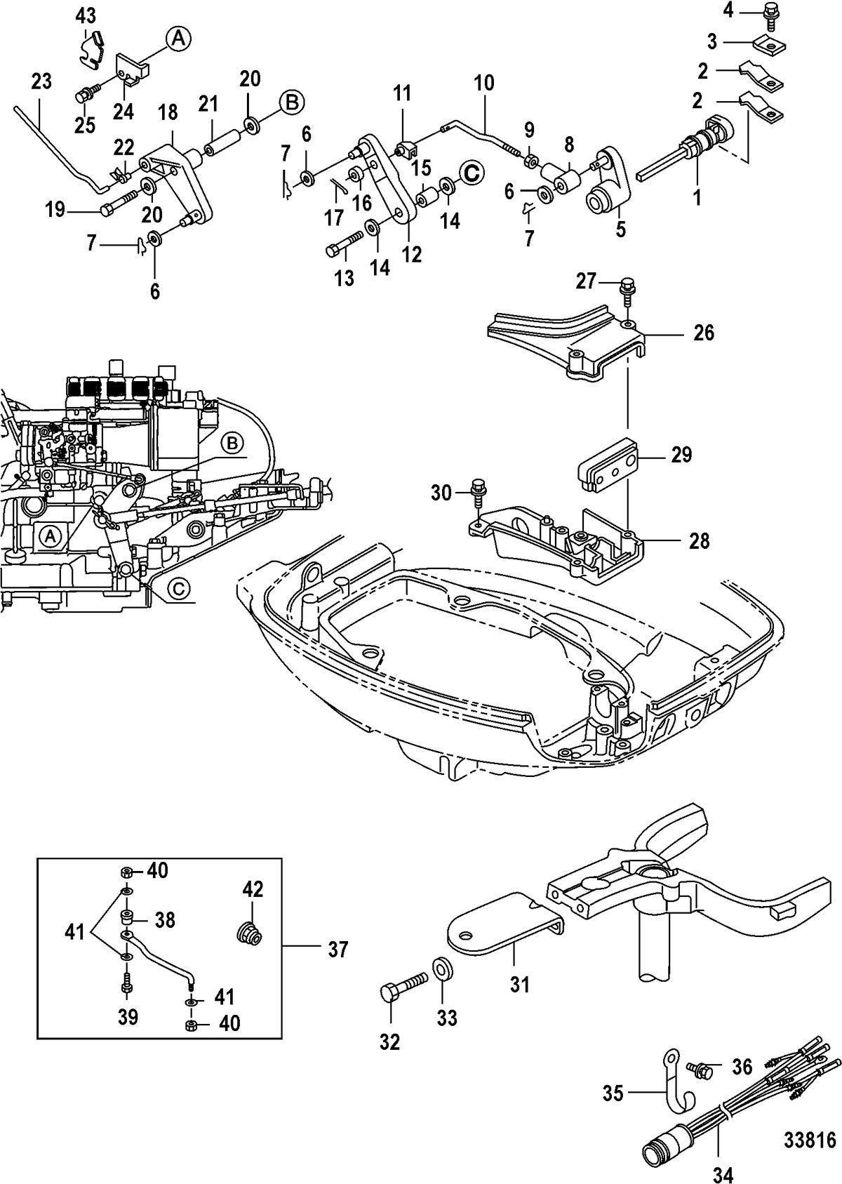 MERCURY/MARINER 15/20 CARBURETOR/2 CYLINDER/4-STROKE Shift, Electric