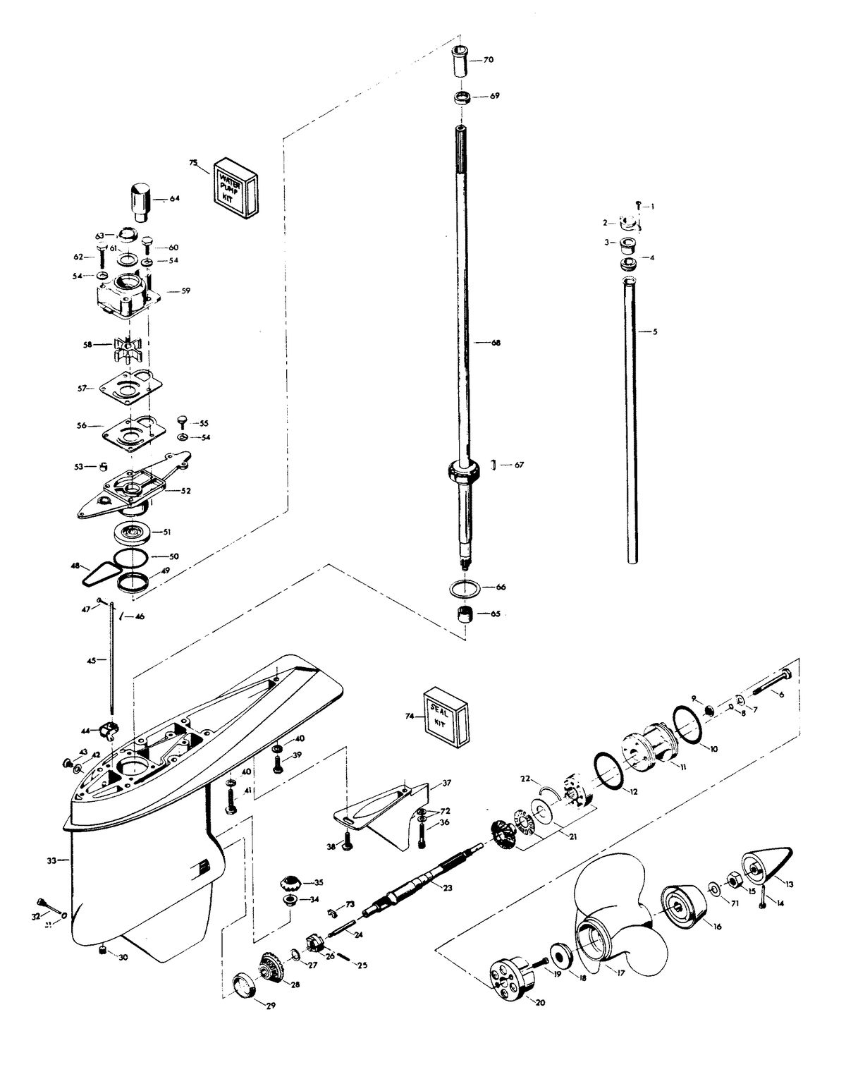 CHRYSLER 115 H.P. GEAR HOUSING