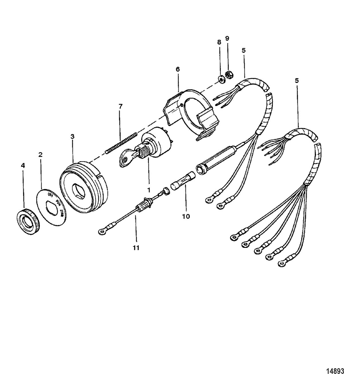 ACCESSORIES ELECTRICAL COMPONENTS AND HARNESSES Key Switch Assembly(54212A 7)
