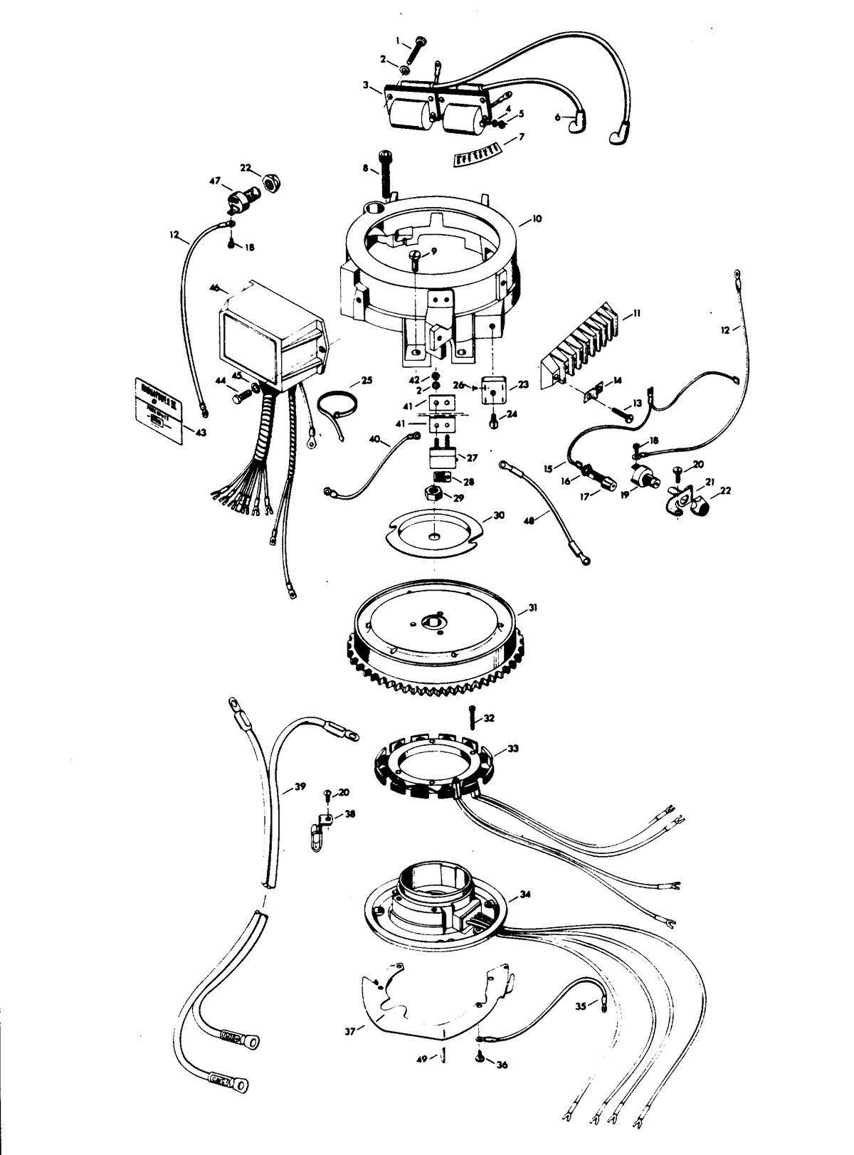 CHRYSLER 10 H.P. ELECTRICAL COMPONENTS (C-D ALTERNATOR MODELS)