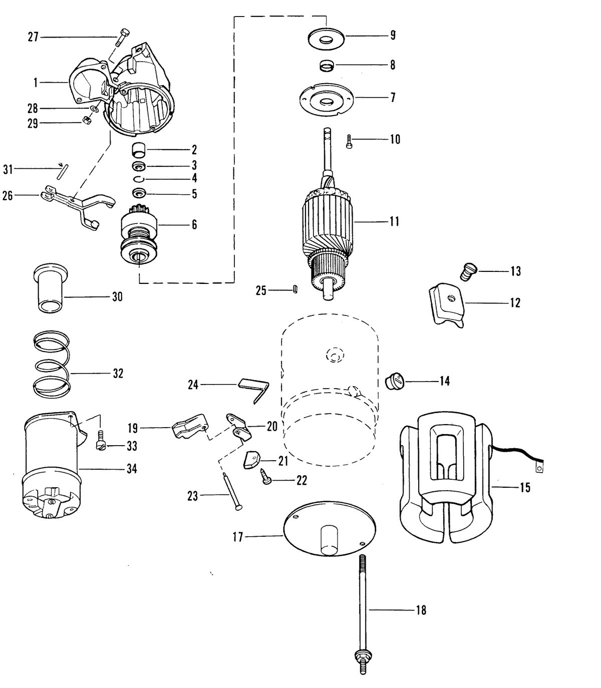 MERCRUISER 8.2L W/HURTH TRANSMISSION MIE ENGINE STARTER MOTOR