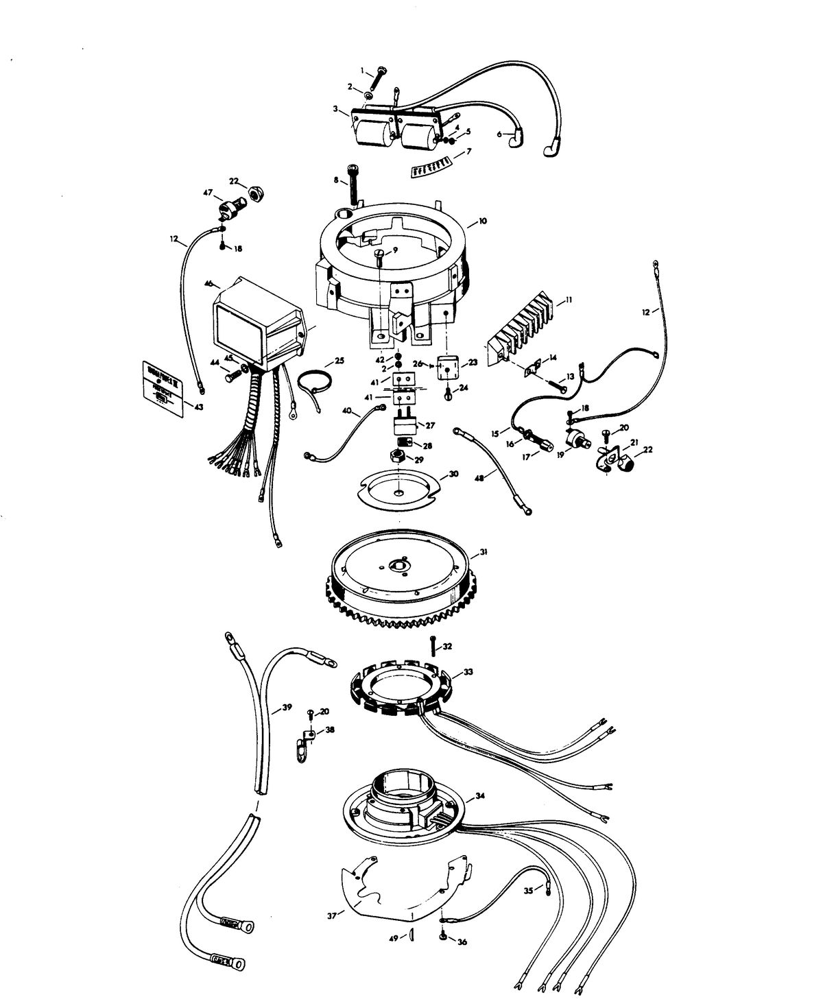 CHRYSLER 15 H.P. ELECTRICAL COMPONENTS (C-D ALTERNATOR MODELS)