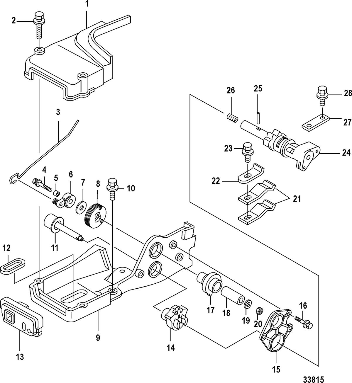 MERCURY/MARINER 15/20 CARBURETOR/2 CYLINDER/4-STROKE Shift , Manual