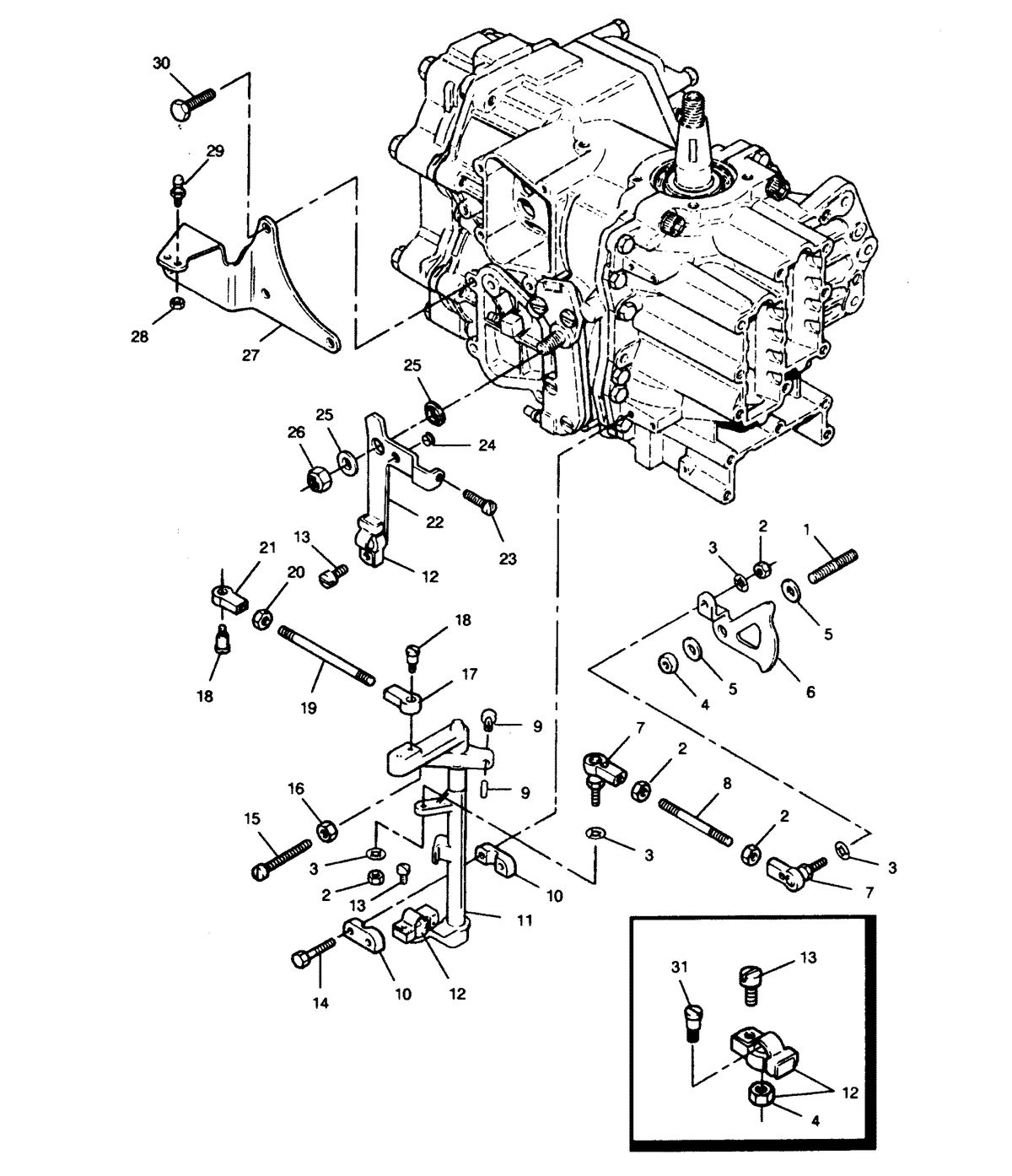 FORCE FORCE 1991 50 H.P "C" MODELS SHIFT AND THROTTLE LINKAGE