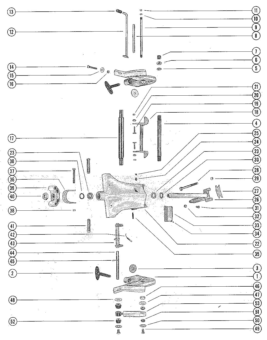 MERCURY 650-4 ENGINE CLAMP AND SWIVEL BRACKET ASSEMBLY