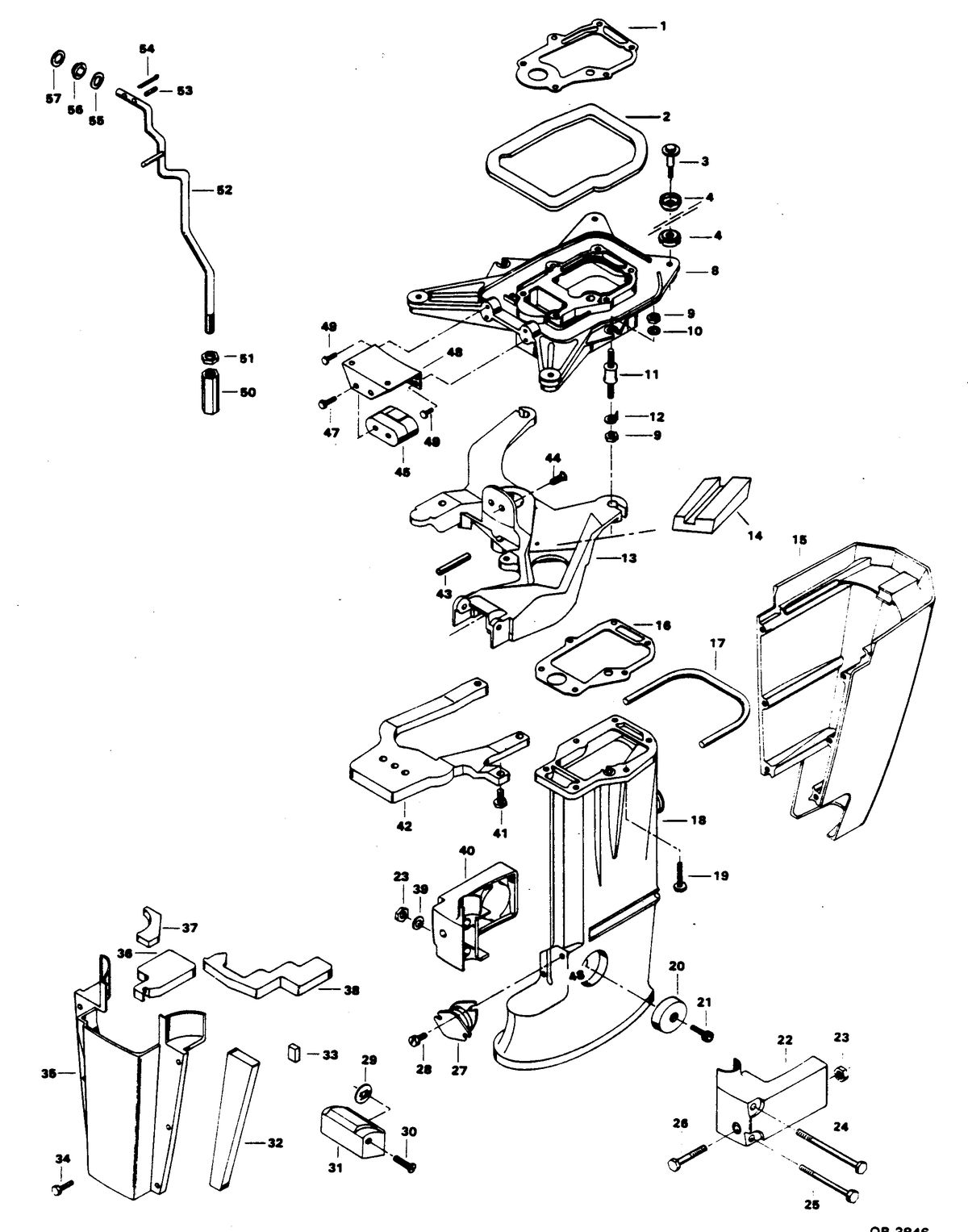 CHRYSLER 35 H.P. MOTOR LEG