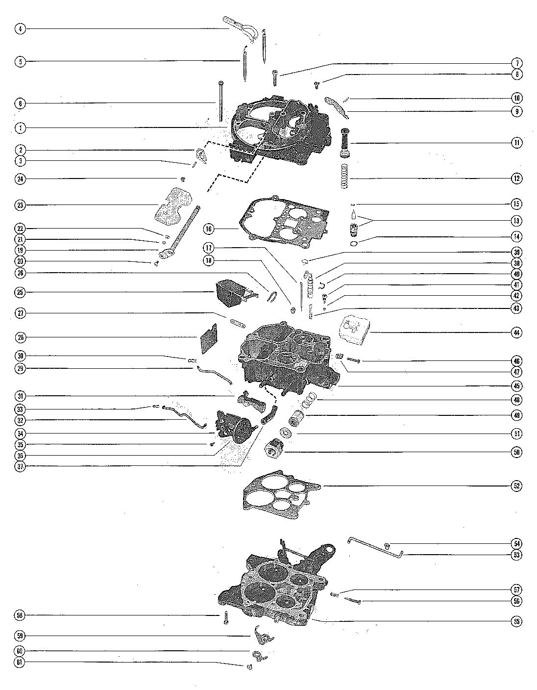 MERCRUISER 390 ENGINE CARBURETOR ASSEMBLY, COMPLETE
