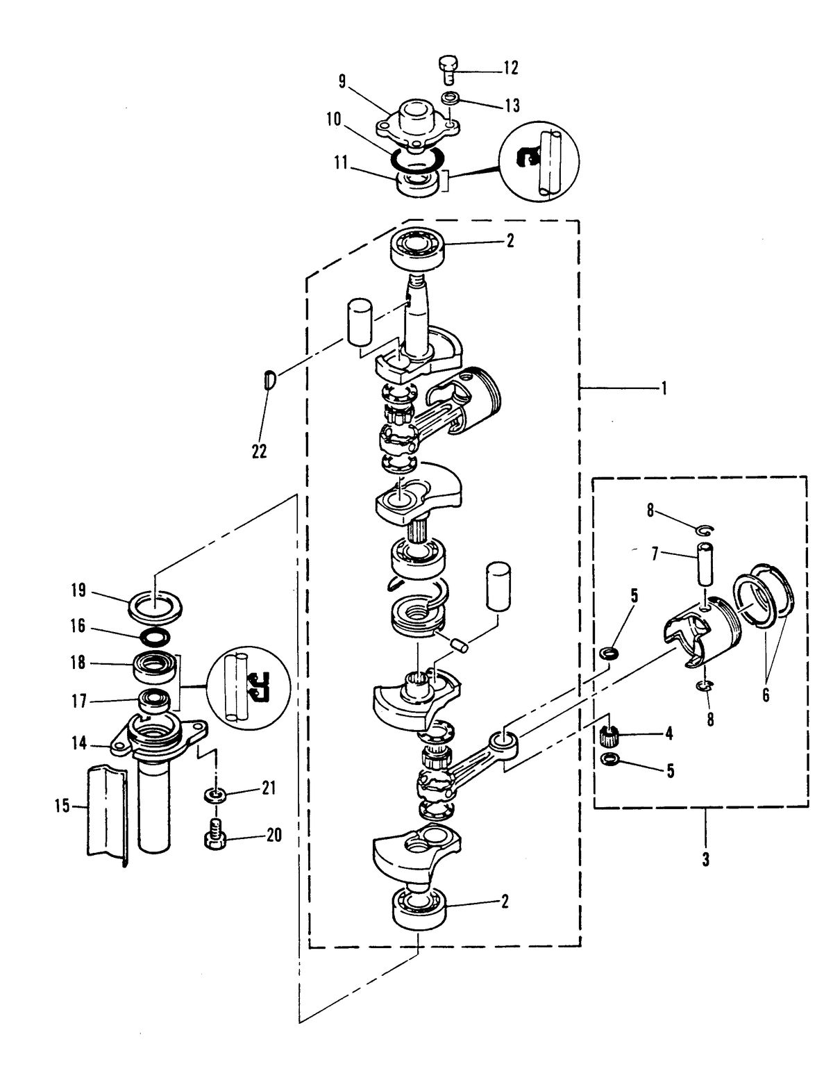 MARINER MARINER 8 CRANKSHAFT AND PISTON